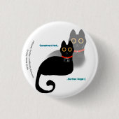 Zwarte Kat Meme Knop Ronde Button 3,2 Cm (Voorkant)