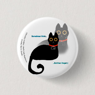 Zwarte Kat Meme Knop Ronde Button 3,2 Cm