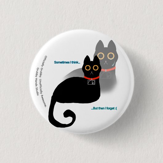 Zwarte Kat Meme Knop Ronde Button 3,2 Cm (Voorkant)