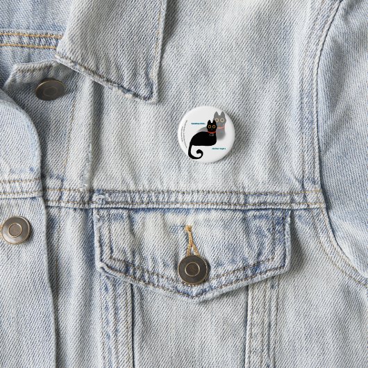 Zwarte Kat Meme Knop Ronde Button 3,2 Cm (In situ)