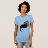 Zwarte kat meme T-Shirt (Voorkant volledig)