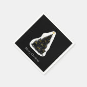 Zwarte kat Meowy kerstboom Servet (Hoek)