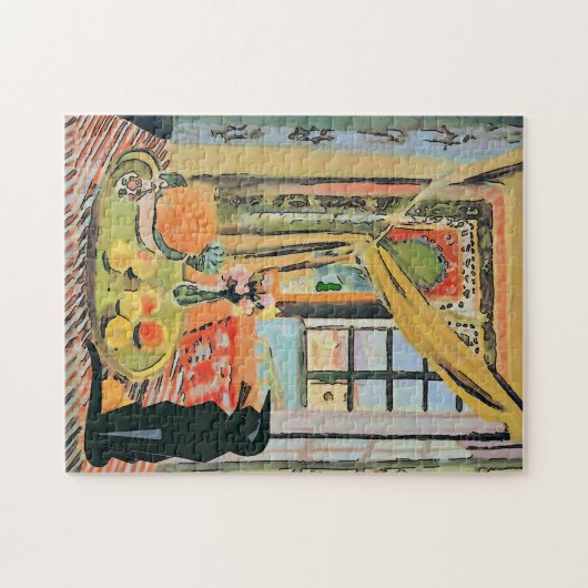 Zwarte kat met ananas legpuzzel (Horizontaal)