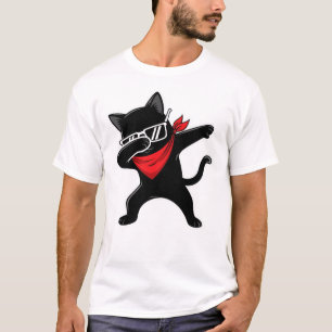 Zwarte Kat met Bandana Dab – Grappige Koele Dabbin T-shirt