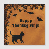Zwarte Kat met Bat, Happy Thanksgiving (Voorkant)