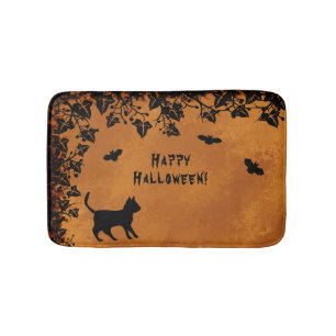 Zwarte kat met biet, Happy Halloween Badmat