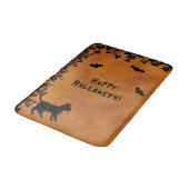 Zwarte kat met biet, Happy Halloween Badmat (Gekanteld)