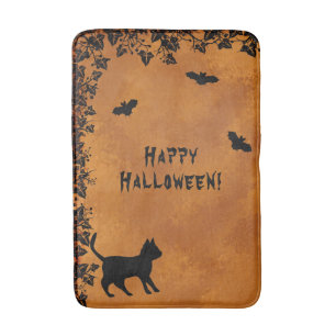 Zwarte kat met biet, Happy Halloween Badmat