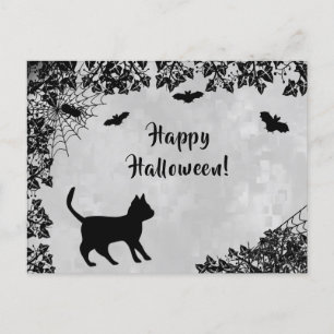 Zwarte kat met biet, Happy Halloween Briefkaart