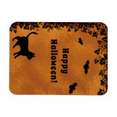 Zwarte kat met biet, Happy Halloween Magneet (Horizontaal)