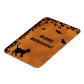Zwarte kat met biet, Happy Halloween Magneet (Linkerzijde)