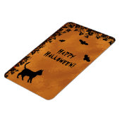 Zwarte kat met biet, Happy Halloween Magneet (Linkerzijde)