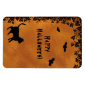 Zwarte kat met biet, Happy Halloween Magneet (Horizontaal)