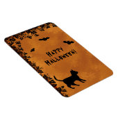 Zwarte kat met biet, Happy Halloween Magneet (Rechterzijde)