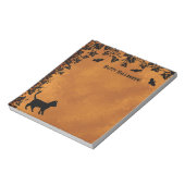 Zwarte kat met biet, Happy Halloween Notitieblok (Linkerzijde)