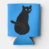 Zwarte kat met blauwe ogen Koelbox Blikjeskoeler (Voorkant)