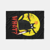 Zwarte kat met bloederig mes Gezegde What_ Funny M Fleece Deken (Voorkant (Horizontaal))