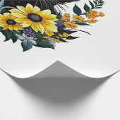zwarte kat met bloemen cadeaupapier (Hoek)