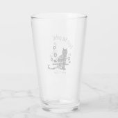 Zwarte kat met bloemen en Portugese expressie Glas (Achterkant)