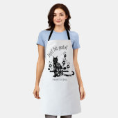 Zwarte kat met bloemen en Portugese expressie Schort (Gedragen)