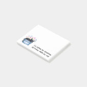 Zwarte kat met bloemen Ik slaap liever Post-it® Notes (Schuin)