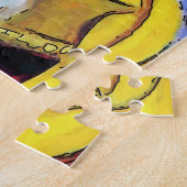 Zwarte kat met bloemen legpuzzel (Zijkant)