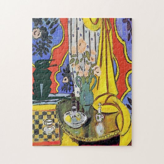 Zwarte kat met bloemen legpuzzel (Verticaal)