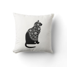 Zwarte kat met bloemensluier | Elegant gotisch Kat