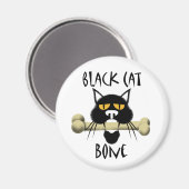 Zwarte kat met bot magneet (Voorkant / Achterkant)