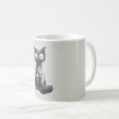 Zwarte Kat met Bril Koffiemok (Voorkant rechts)