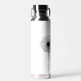 Zwarte Kat met Dandelion en Citaat Waterfles