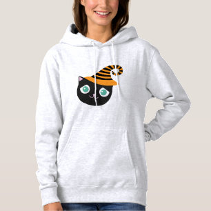 Zwarte kat met droevige ogen en grillig Pet Hoodie