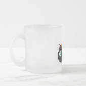 Zwarte kat met droevige ogen en grillig Pet Matglas Koffiemok (Links)