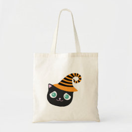 Zwarte kat met droevige ogen en grillig Pet Tote Bag