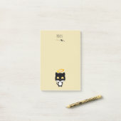Zwarte kat met een gouden halo-kute Cartoon Post-it® Notes (Op bureau)