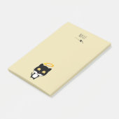 Zwarte kat met een gouden halo-kute Cartoon Post-it® Notes (Schuin)
