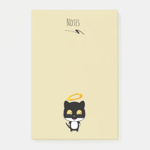 Zwarte kat met een gouden halo-kute Cartoon Post-it® Notes