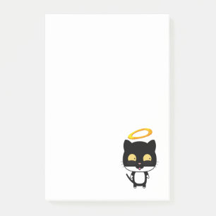 Zwarte kat met een gouden halo-kute Cartoon Post-it® Notes
