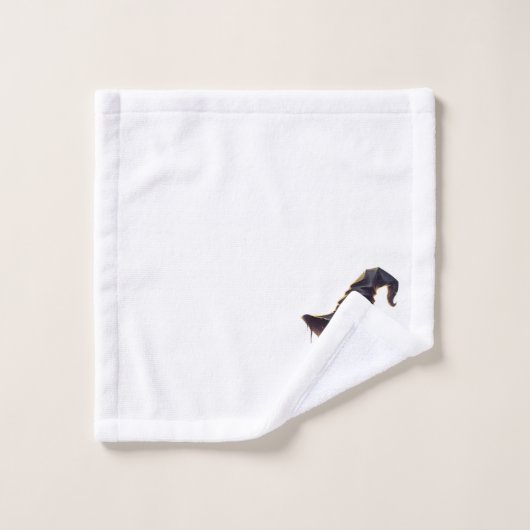 Zwarte kat met een heksen Pet Bad Handdoek (Wasdoekje)