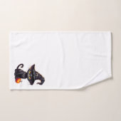 Zwarte kat met een heksen Pet Bad Handdoek (Handdoek)
