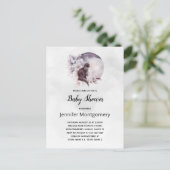 Zwarte Kat met een Magisch Full Moon Baby shower Uitnodiging Briefkaart (Staand voorkant)