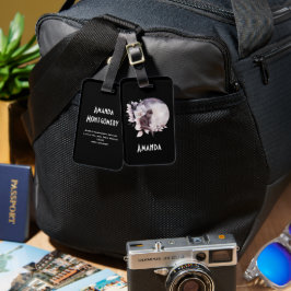 Zwarte Kat met een Magische Volledige maan Bagagelabel