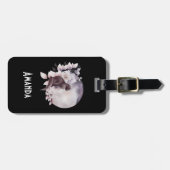 Zwarte Kat met een Magische Volledige maan Bagagelabel (Voorkant horizontaal)