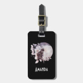 Zwarte Kat met een Magische Volledige maan Bagagelabel (Voorkant verticaal)