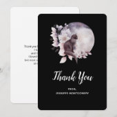 Zwarte Kat met een Magische Volledige maan Bedankkaart (Voorkant / Achterkant)