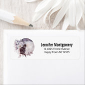 Zwarte Kat met een Magische Volledige maan Etiket (Insitu)