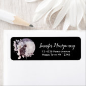 Zwarte Kat met een Magische Volledige maan Etiket (Insitu)