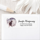 Zwarte Kat met een Magische Volledige maan Etiket (Insitu)