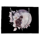 Zwarte Kat met een Magische Volledige maan Groot Cadeauzakje (Achterkant)