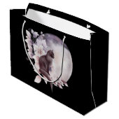 Zwarte Kat met een Magische Volledige maan Groot Cadeauzakje (Achterkant Gekanteld)